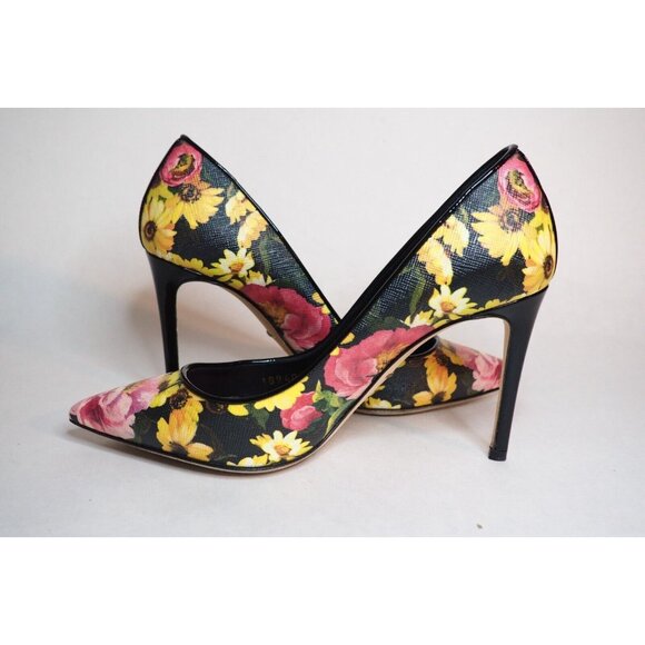 Dolce&Gabbana Multicolor Floral Leather Pointed Toe Stiletto Heels, Size 35 (EU) - Picture 13 of 14